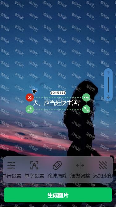 猫制图移动端实际操作：核对照片上的水印预览